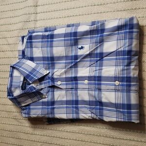 Ralph Lauren men's button down long sleeve "classic" blue/white  large